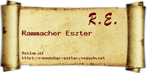 Rammacher Eszter névjegykártya